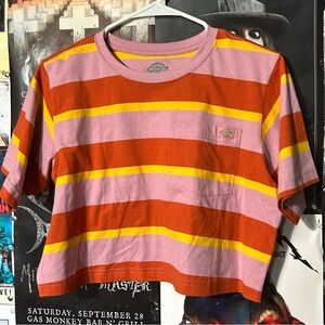 Women’s Dickies Multicolor Striped Short Sleeve Crop Top Size M
